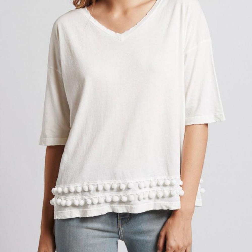 Current / Elliott pom pom tee - size 2 (medium)
